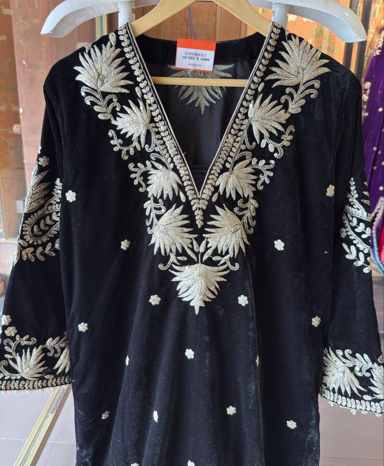 Straight Cut Velvet tunic