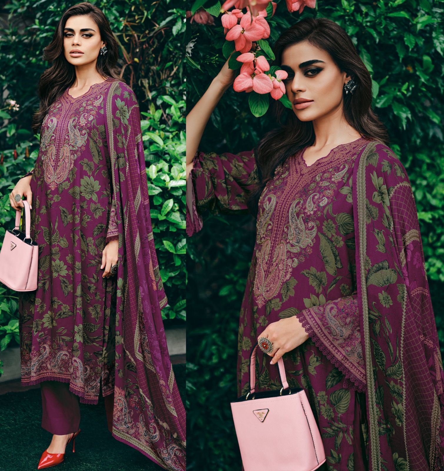 Digital printed pashmina Suits