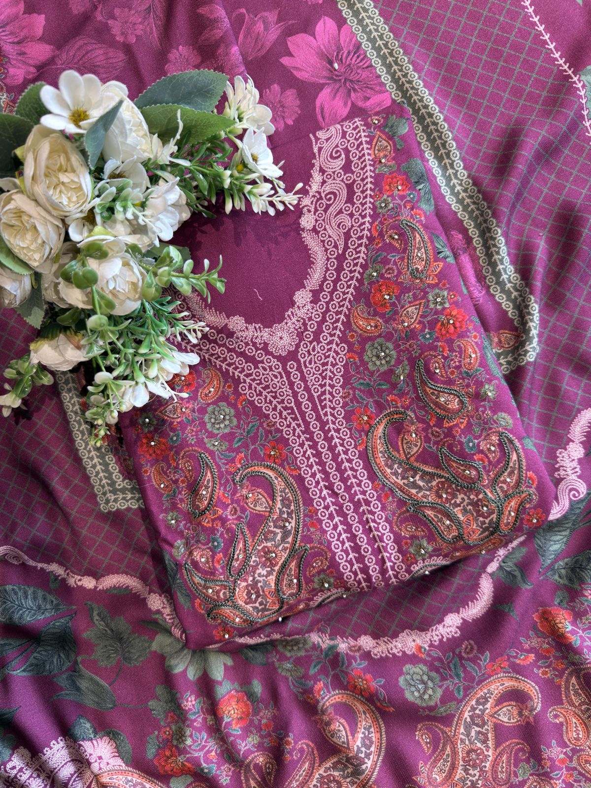 Digital printed pashmina Suits