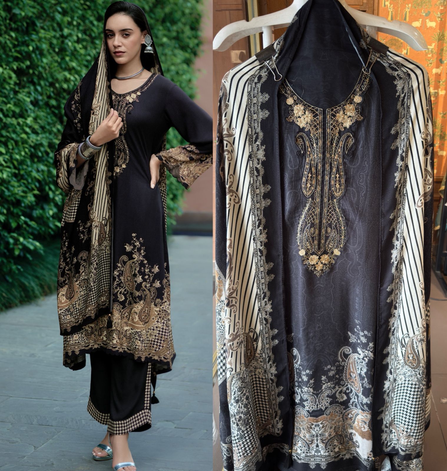 Digital printed pashmina Suits