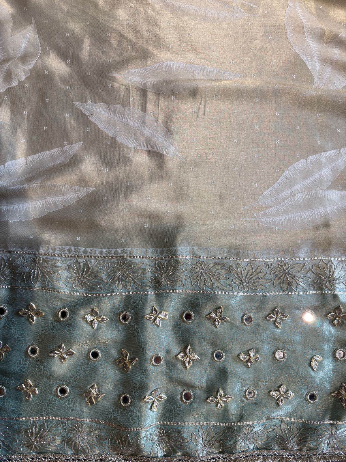 Striped pashmina Floral digital printed pashmina