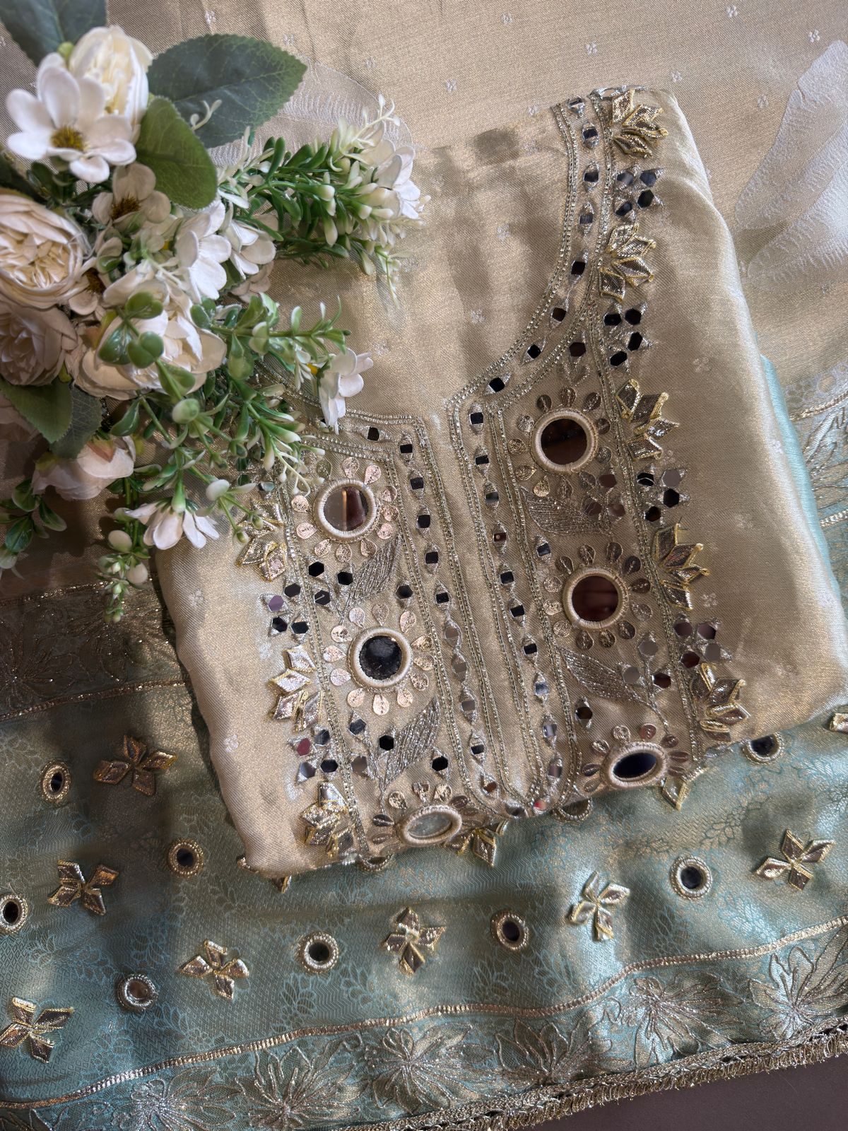 Striped pashmina Floral digital printed pashmina