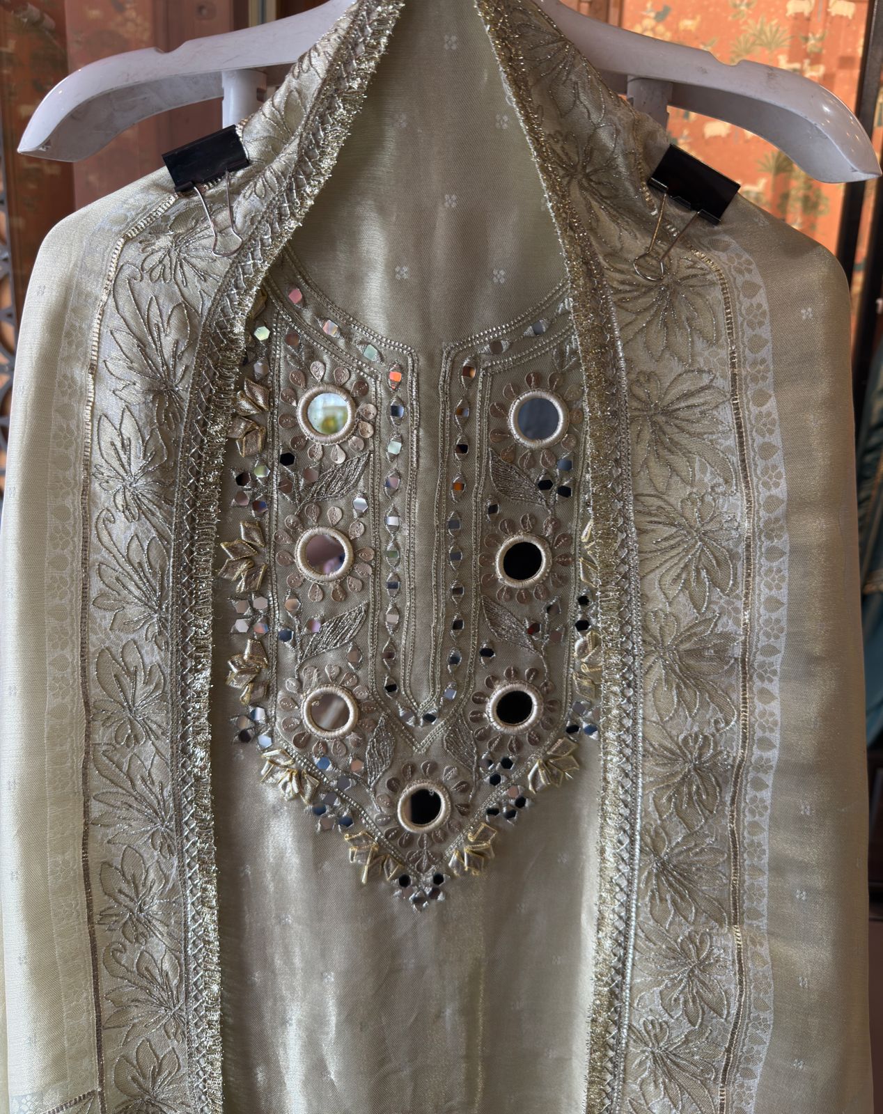 Striped pashmina Floral digital printed pashmina