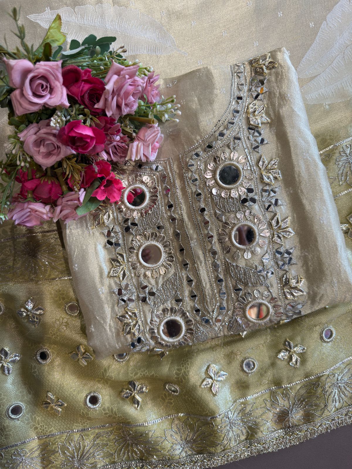 Striped pashmina Floral digital printed pashmina