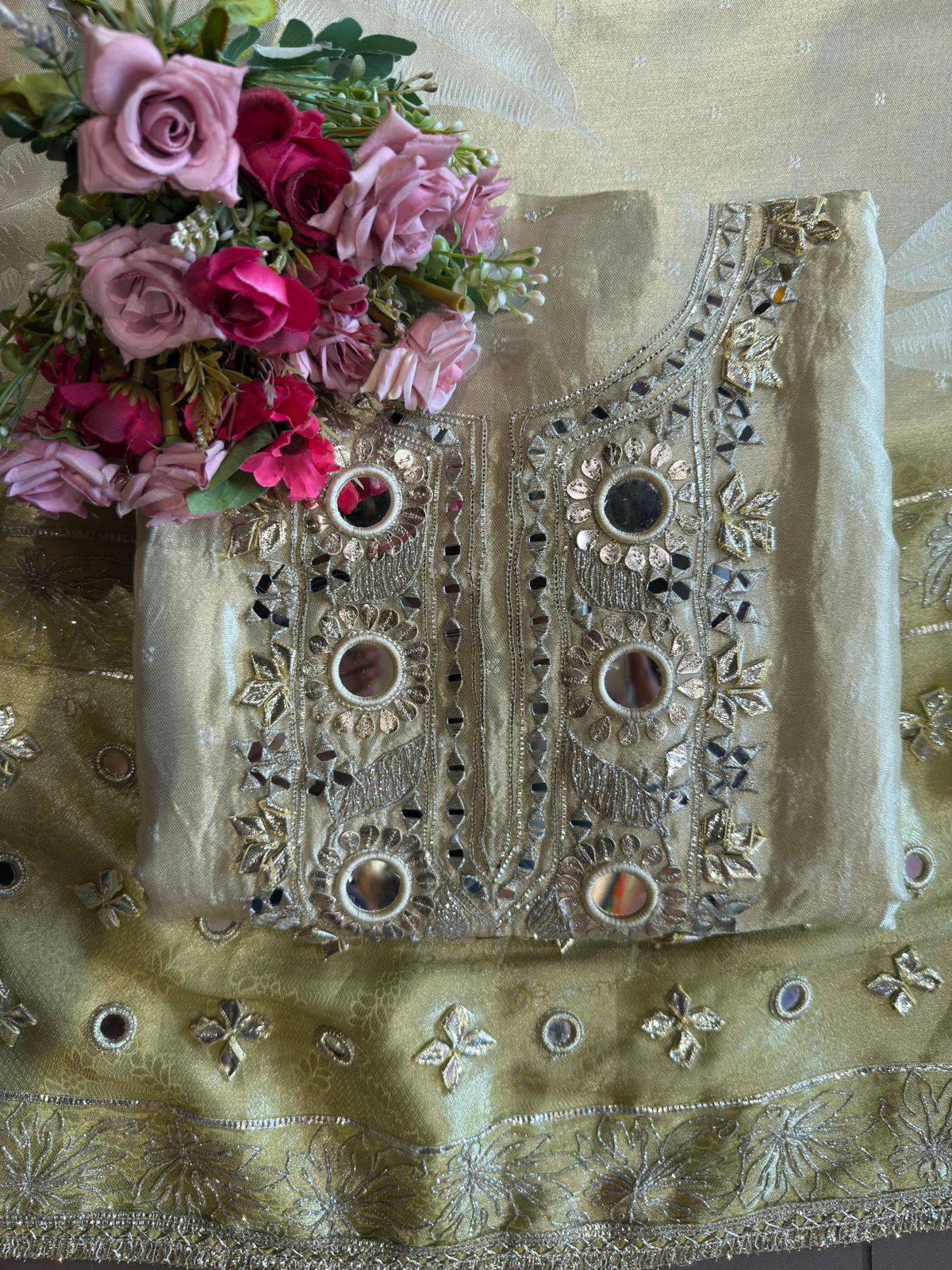 Striped pashmina Floral digital printed pashmina