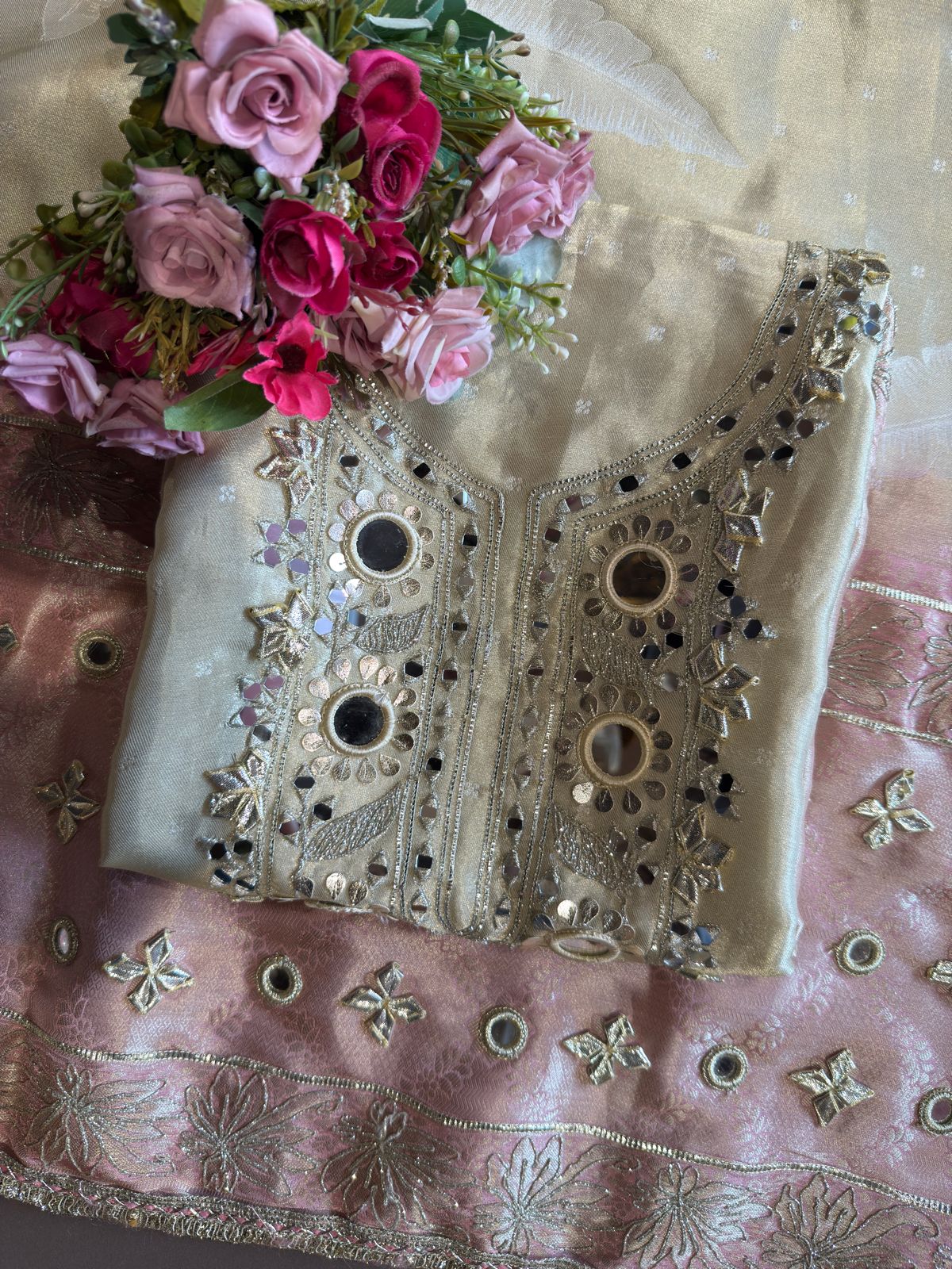 Striped pashmina Floral digital printed pashmina