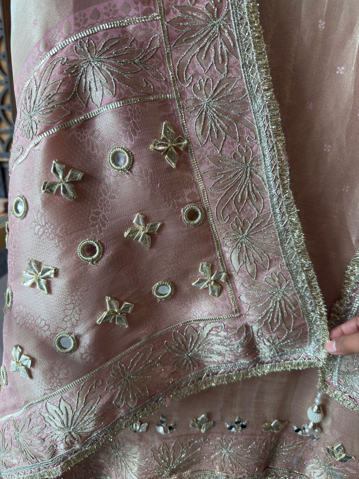 Striped pashmina Floral digital printed pashmina