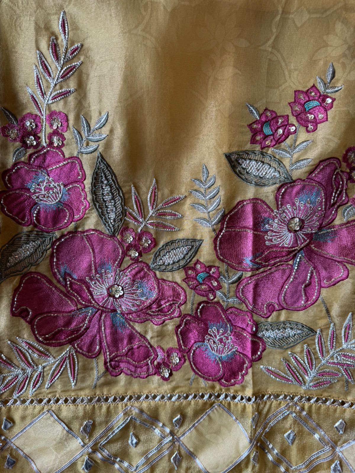 Shimmer self weaved unstitched shirt