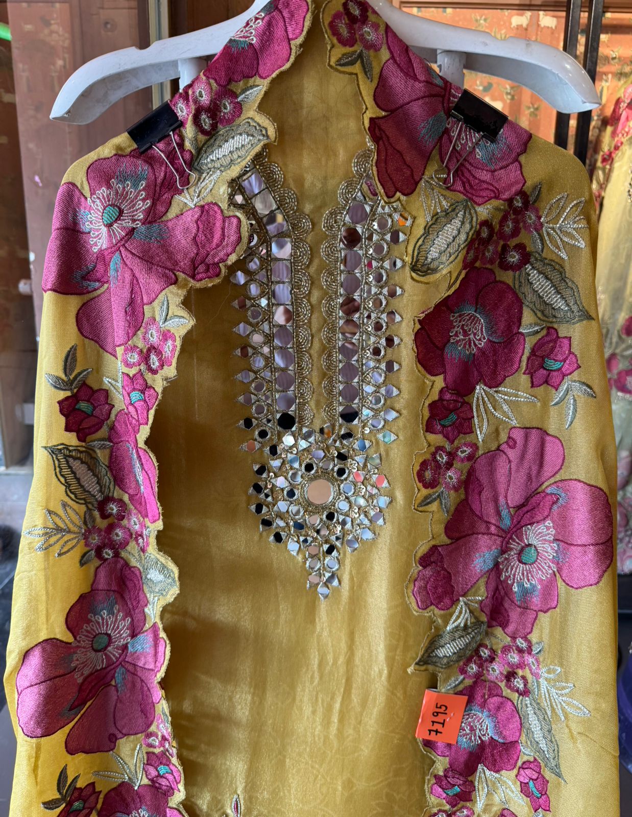 Shimmer self weaved unstitched shirt