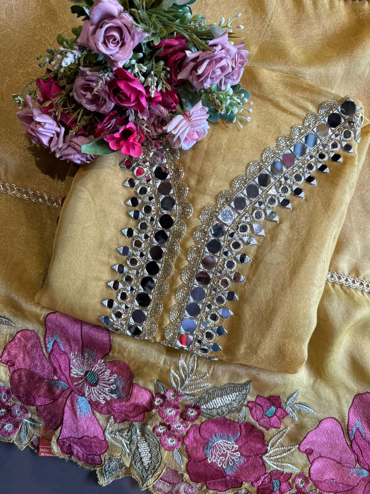 Shimmer self weaved unstitched shirt