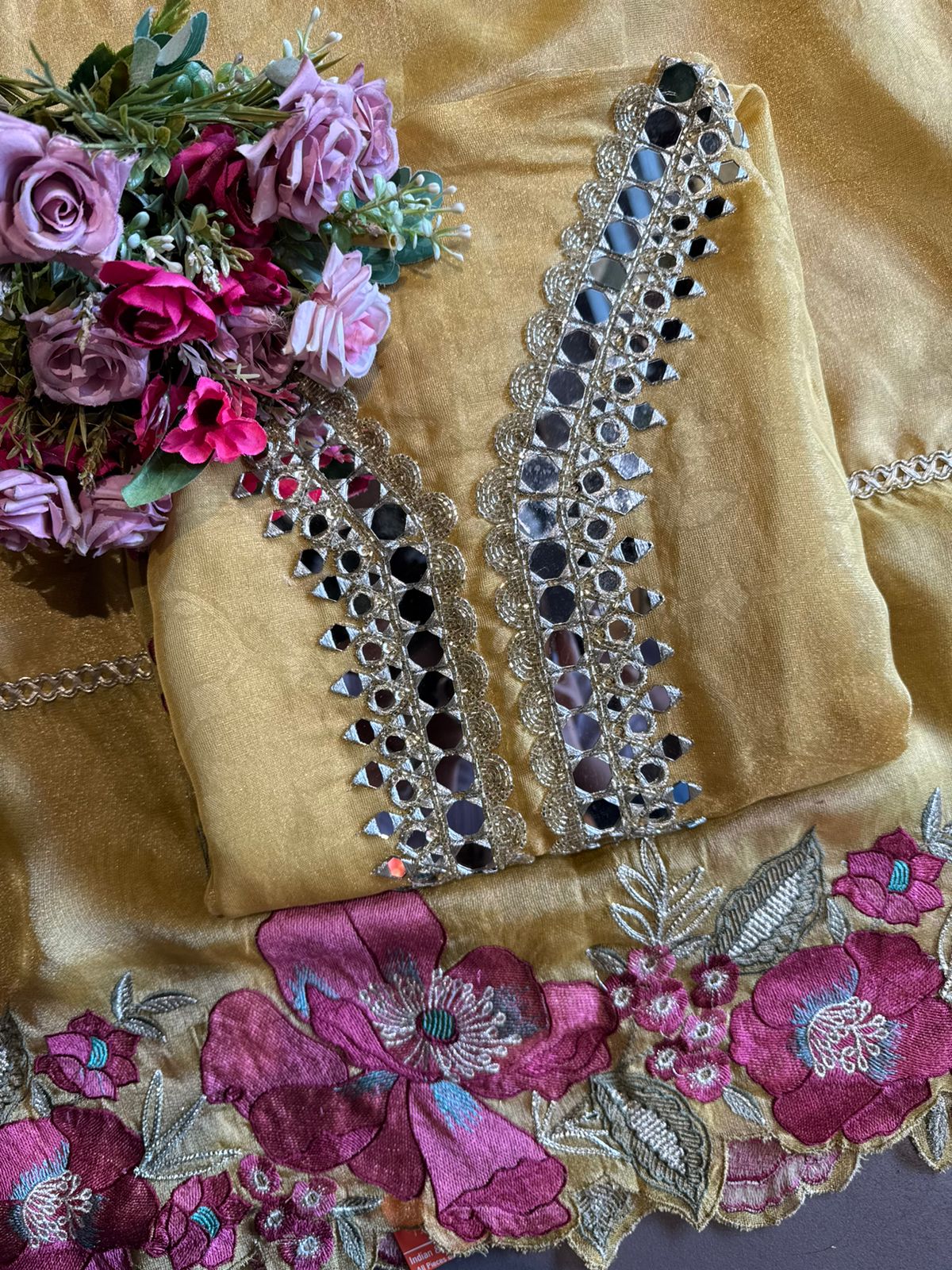 Shimmer self weaved unstitched shirt