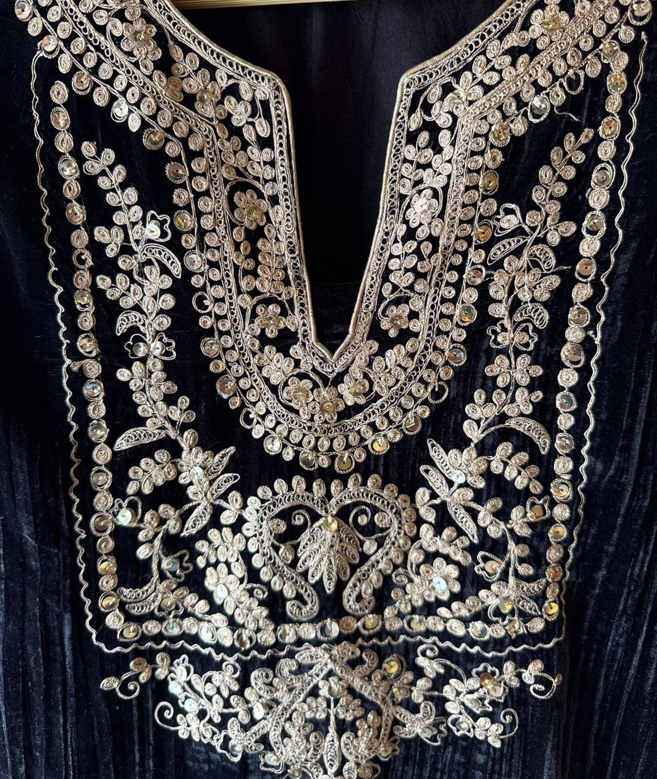 Deep purple velvet kurta set