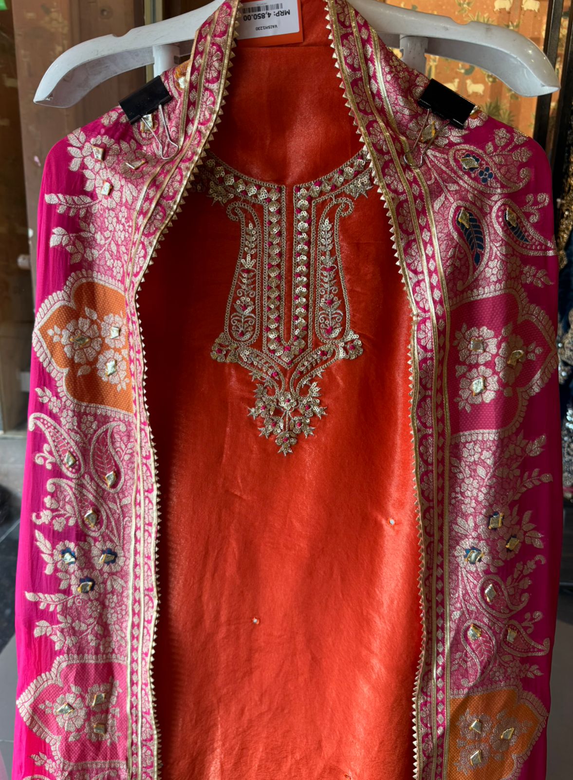 Pure 100% soft  tissue Unstitched shirt