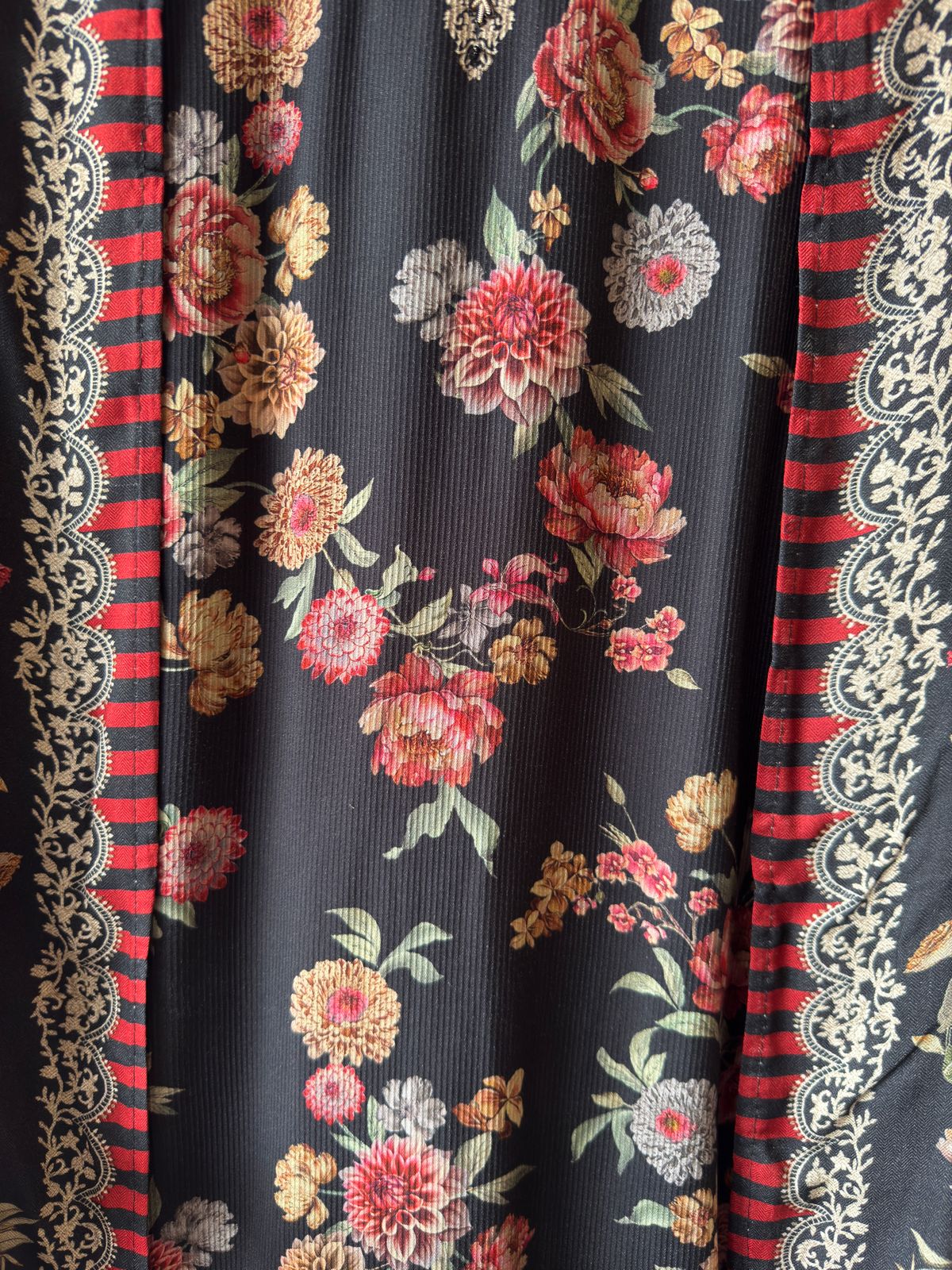 Striped pashmina Floral digital printed pashmina