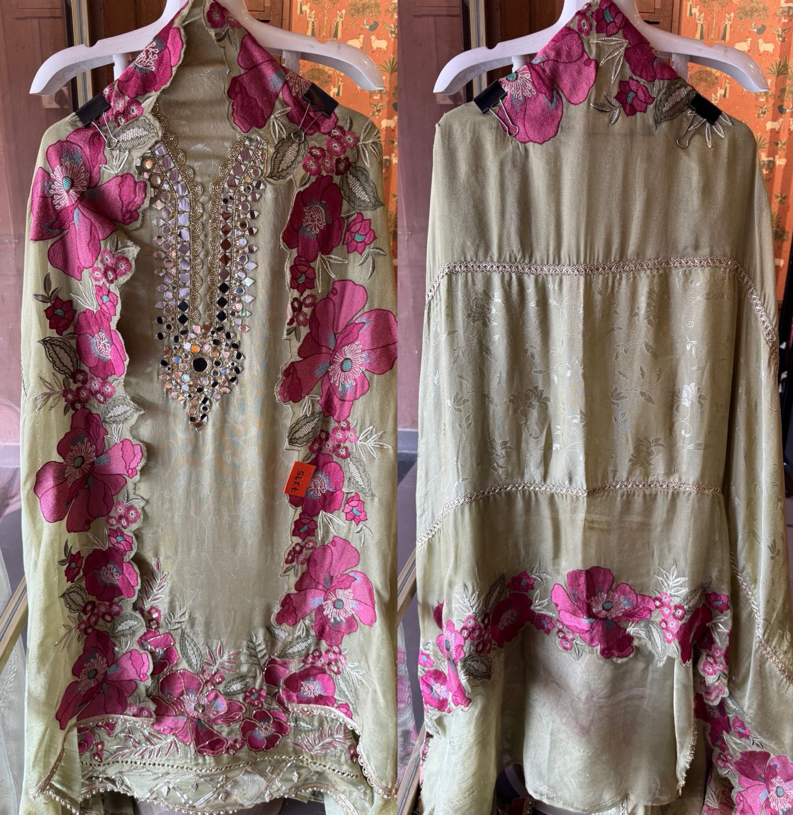 Shimmer self weaved unstitched shirt