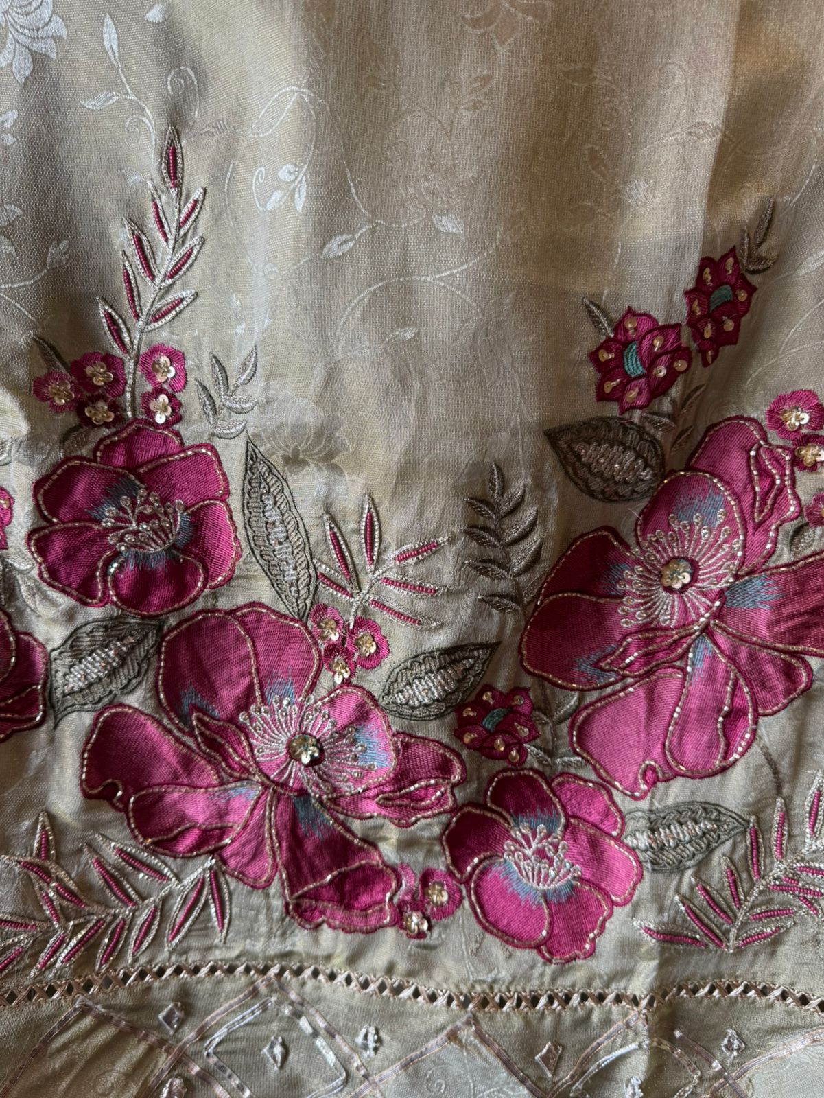 Shimmer self weaved unstitched shirt