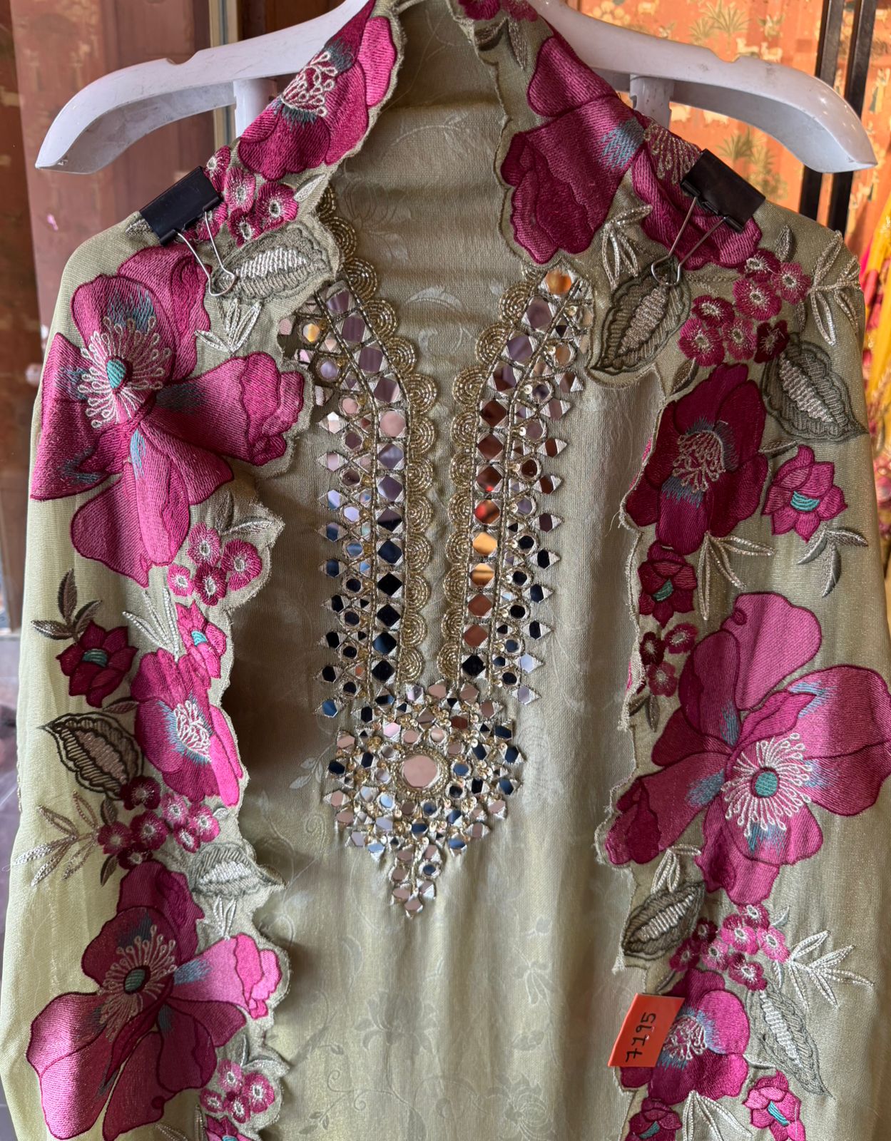 Shimmer self weaved unstitched shirt