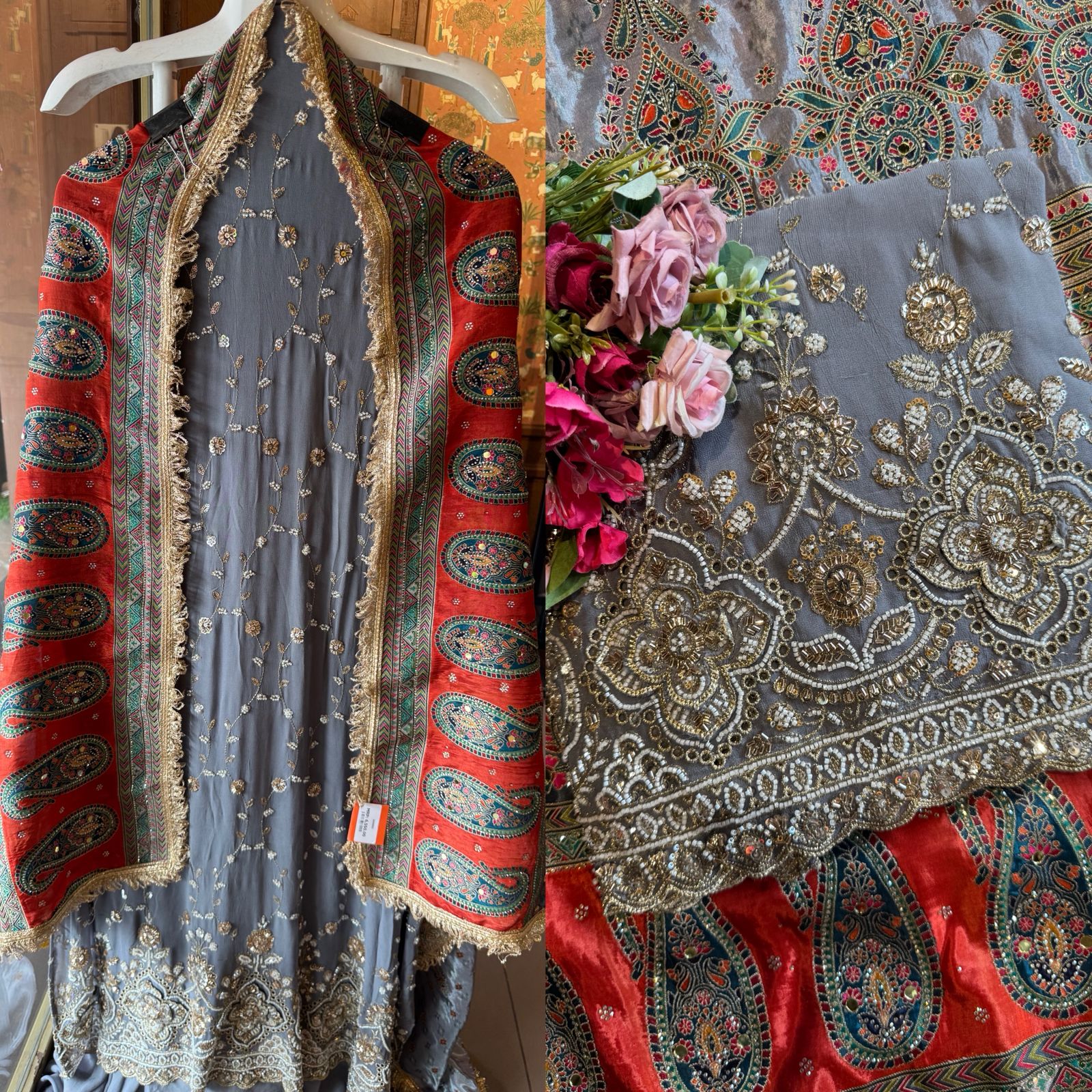 heavily embellished ethnic suit