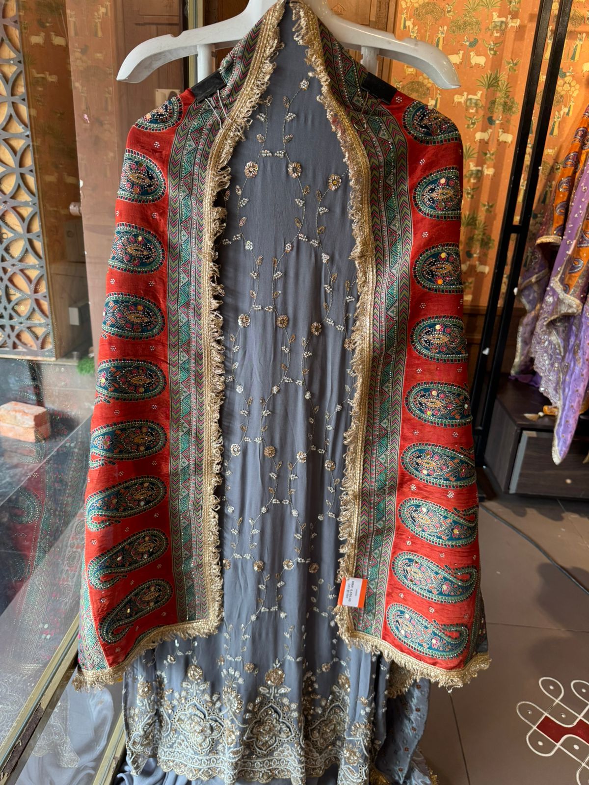heavily embellished ethnic suit