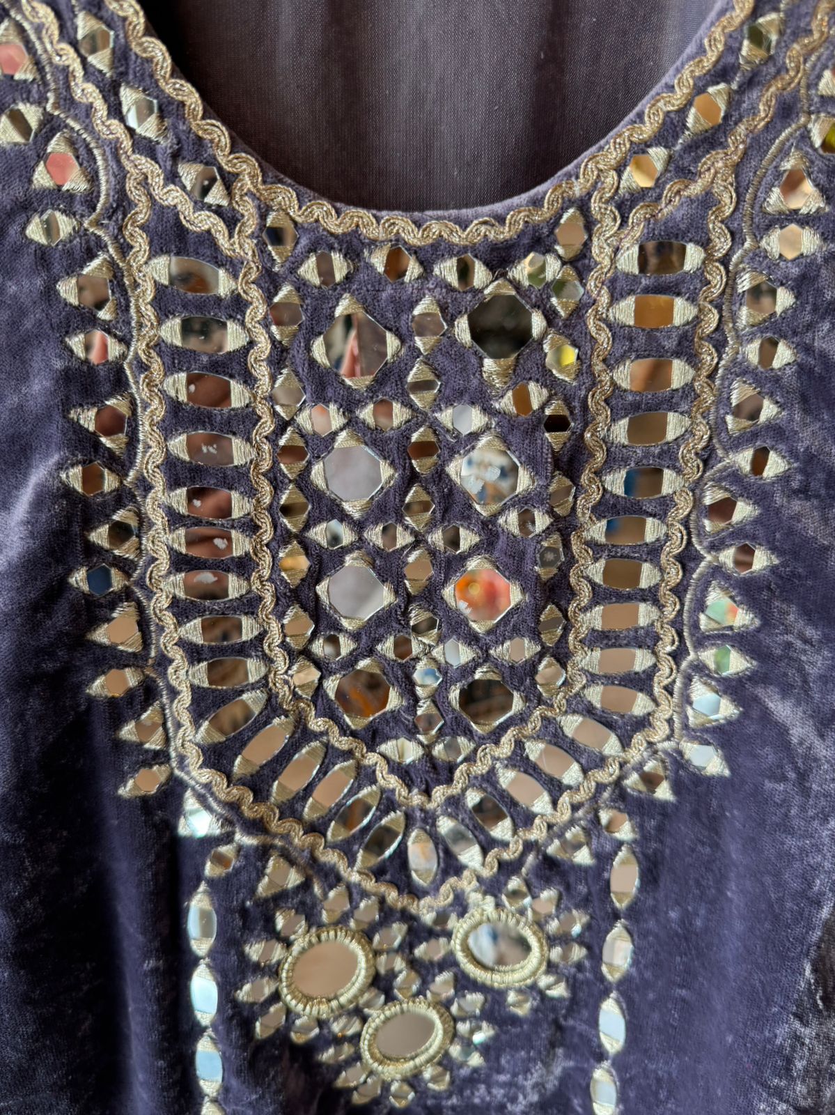 Velvet Coord sets with mirror work