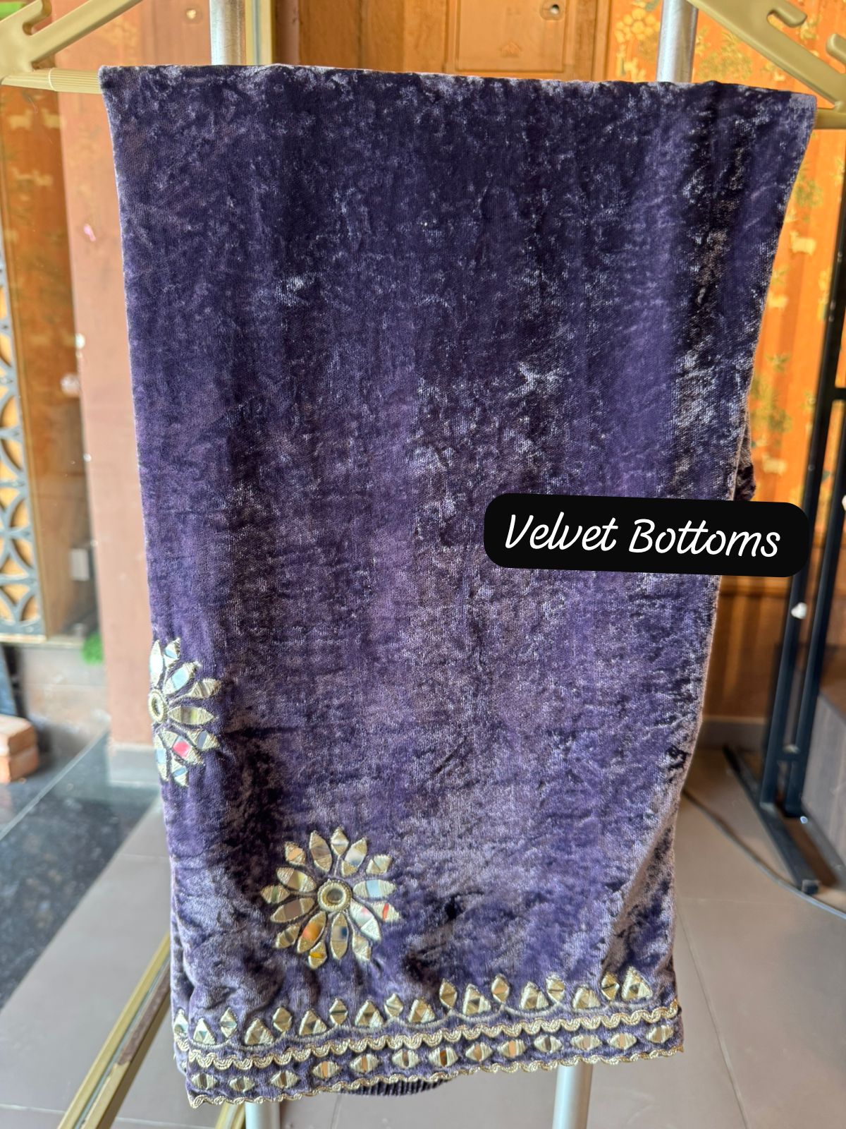 Velvet Coord sets with mirror work