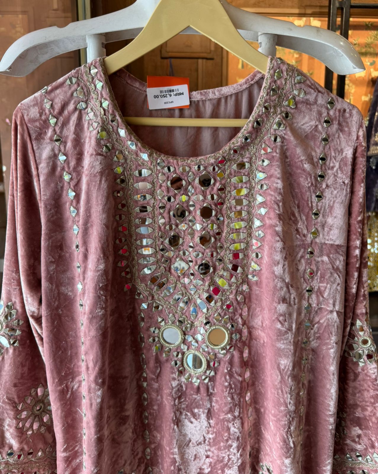 Velvet Coord sets with mirror work