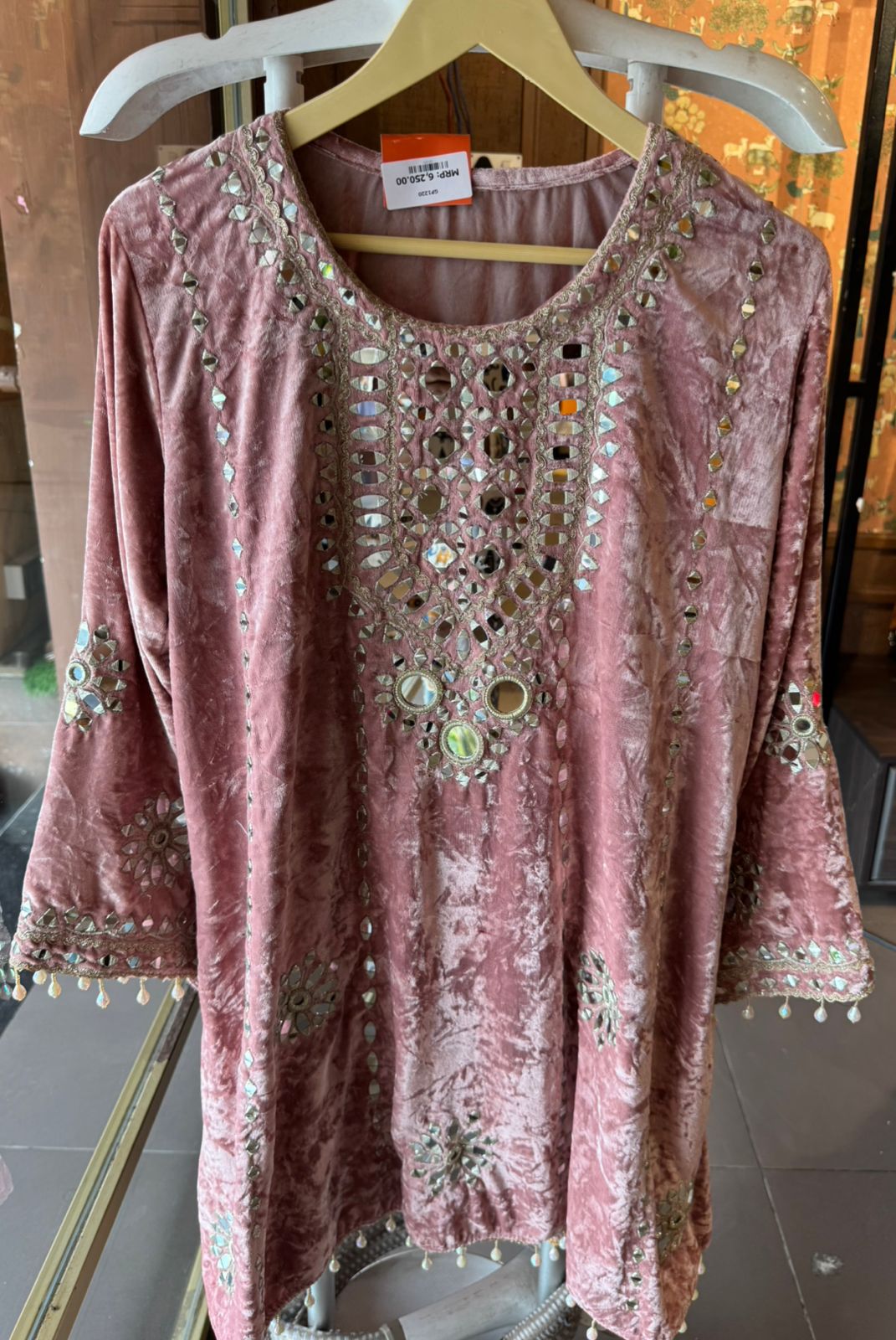 Velvet Coord sets with mirror work