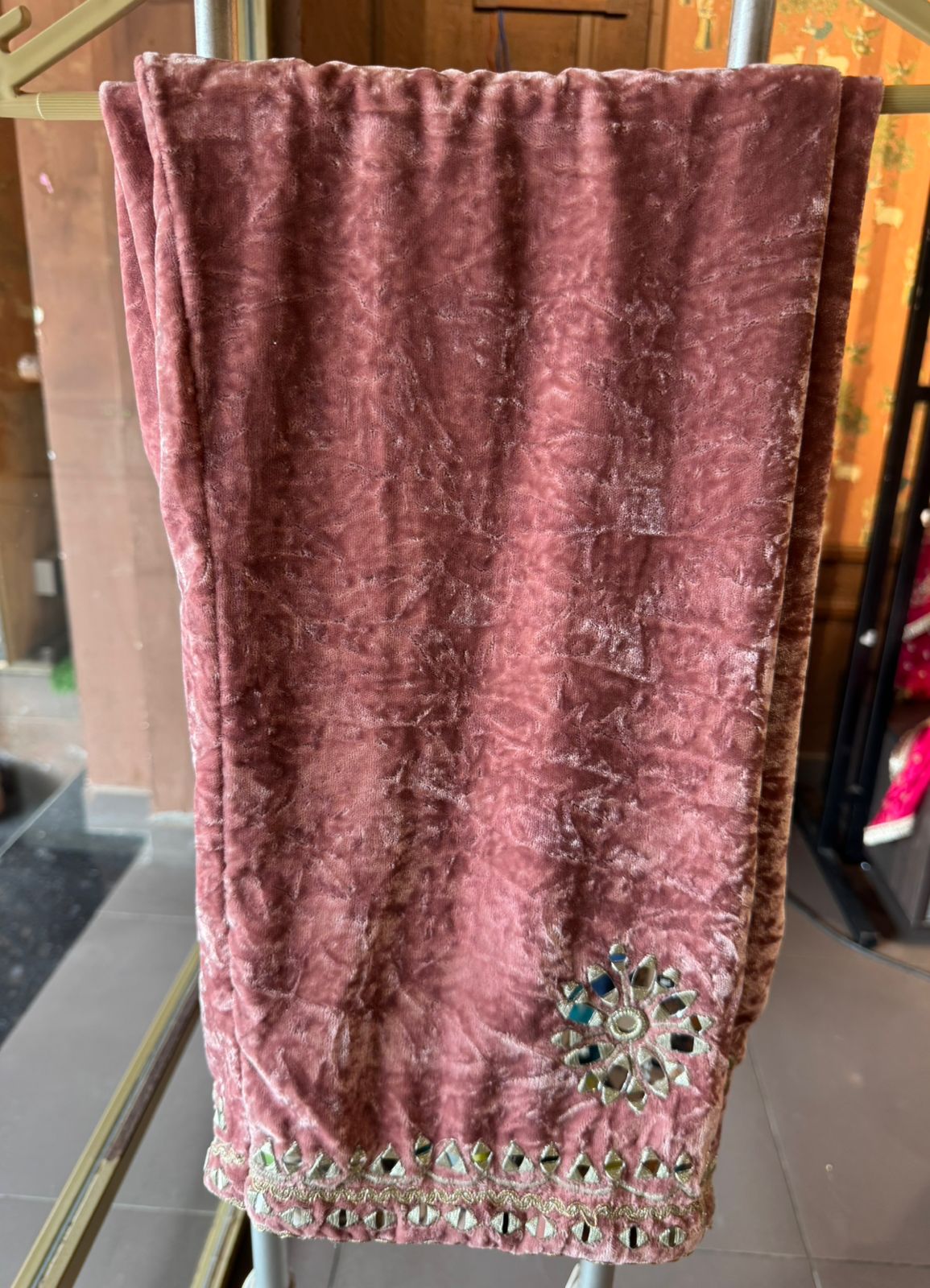 Velvet Coord sets with mirror work