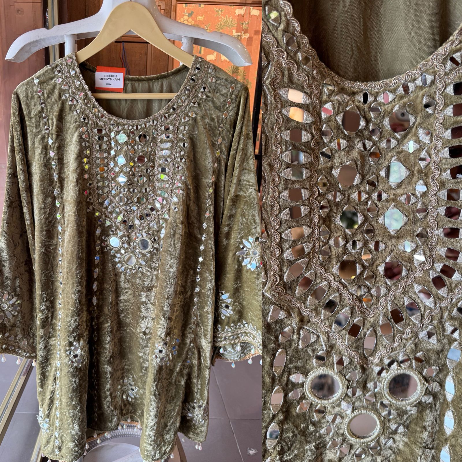 Velvet Coord sets with mirror work