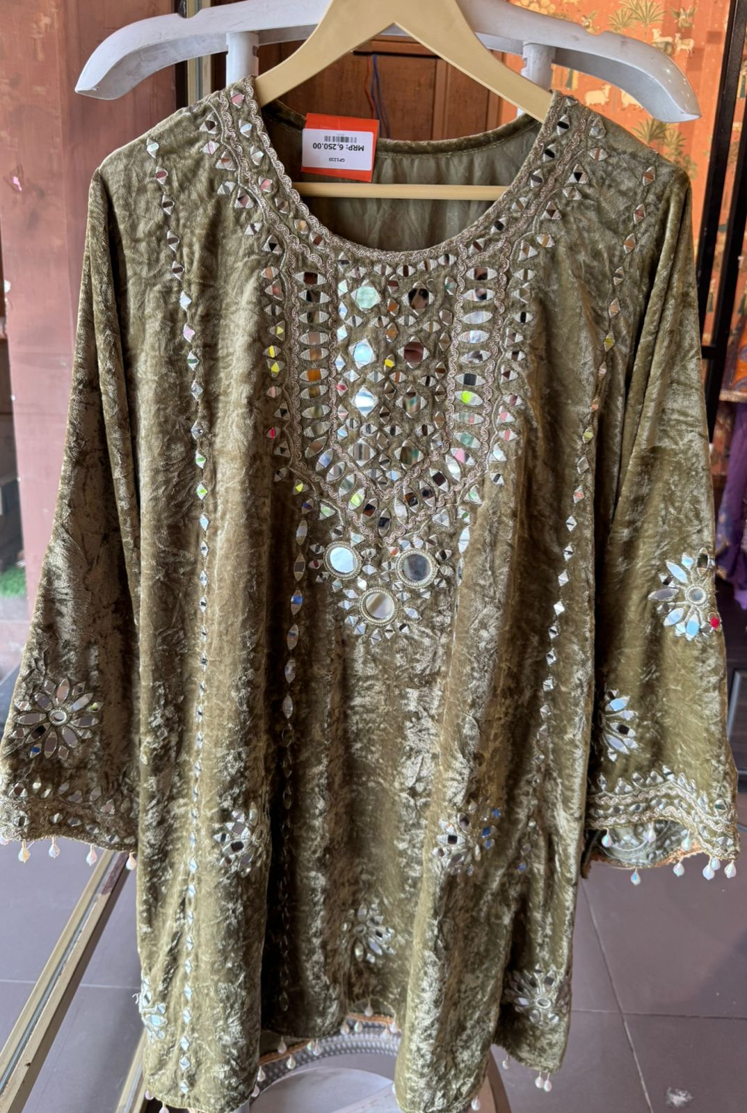 Velvet Coord sets with mirror work