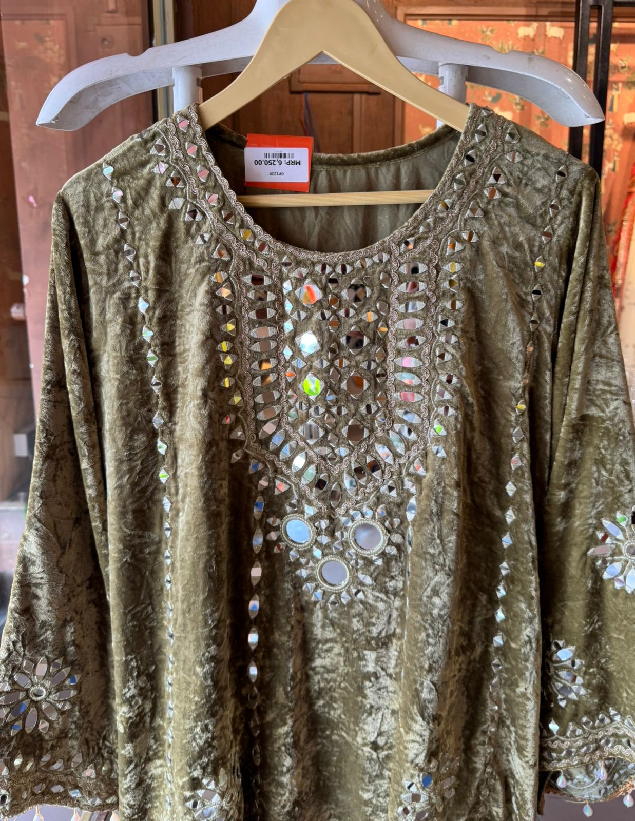 Velvet Coord sets with mirror work