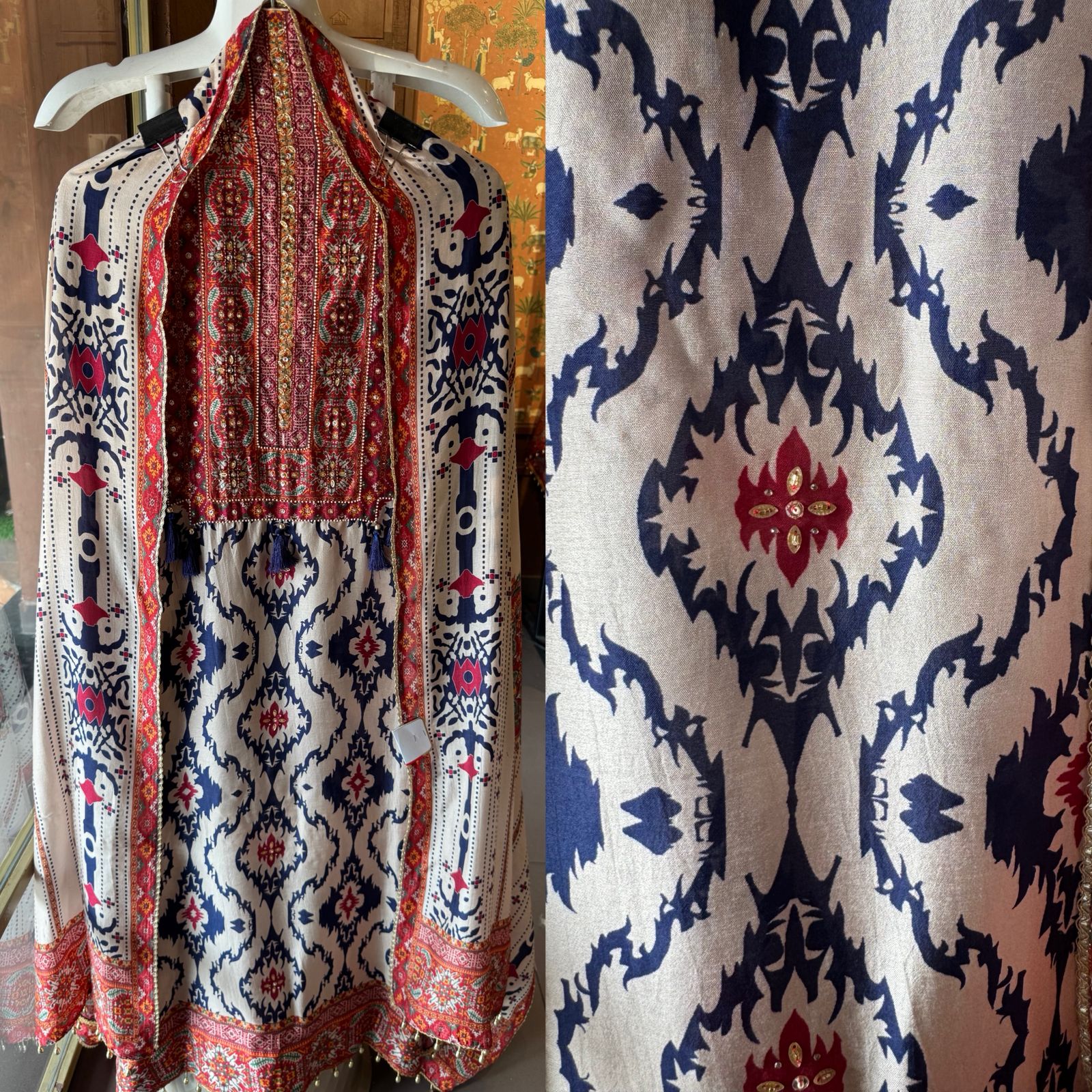 Ikat-inspired black motifs