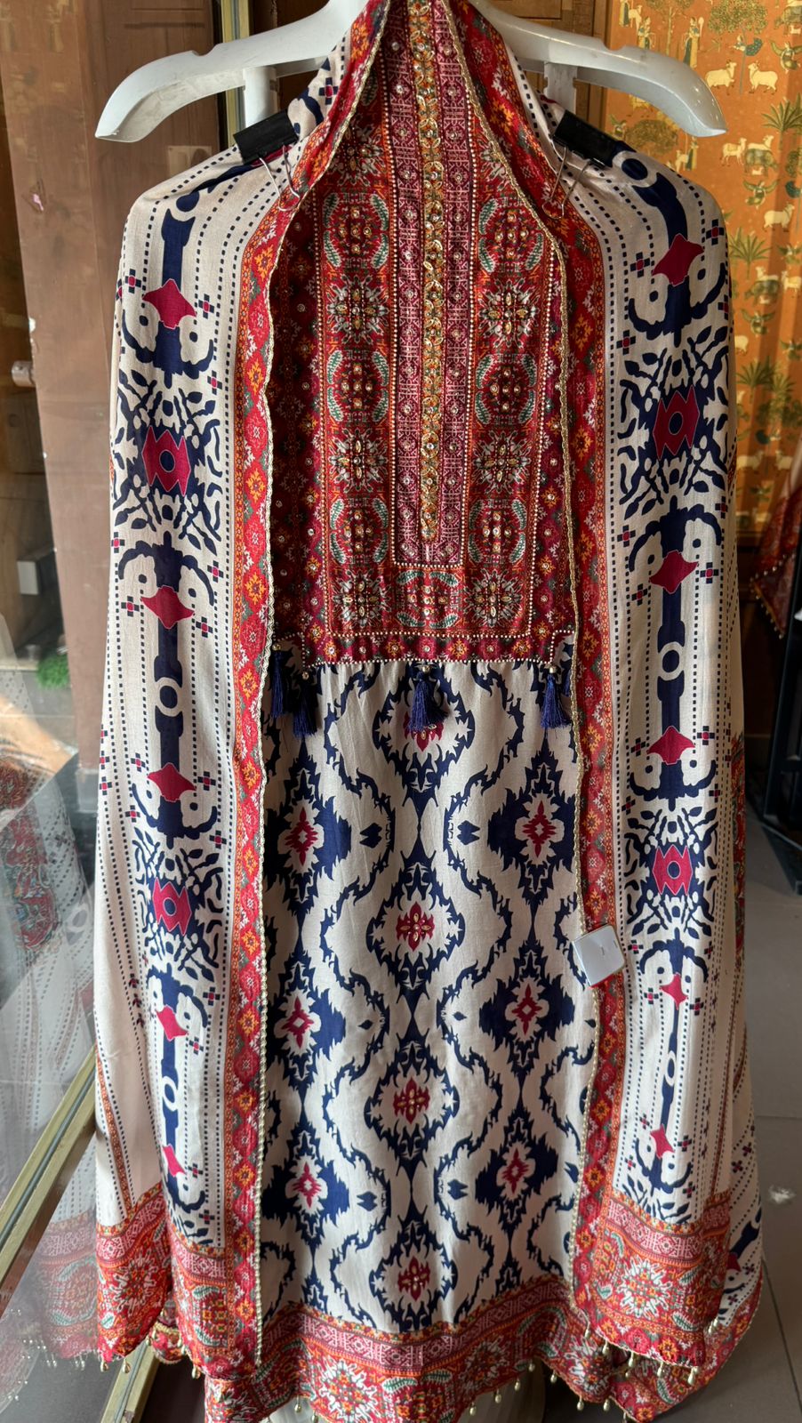 Ikat-inspired black motifs