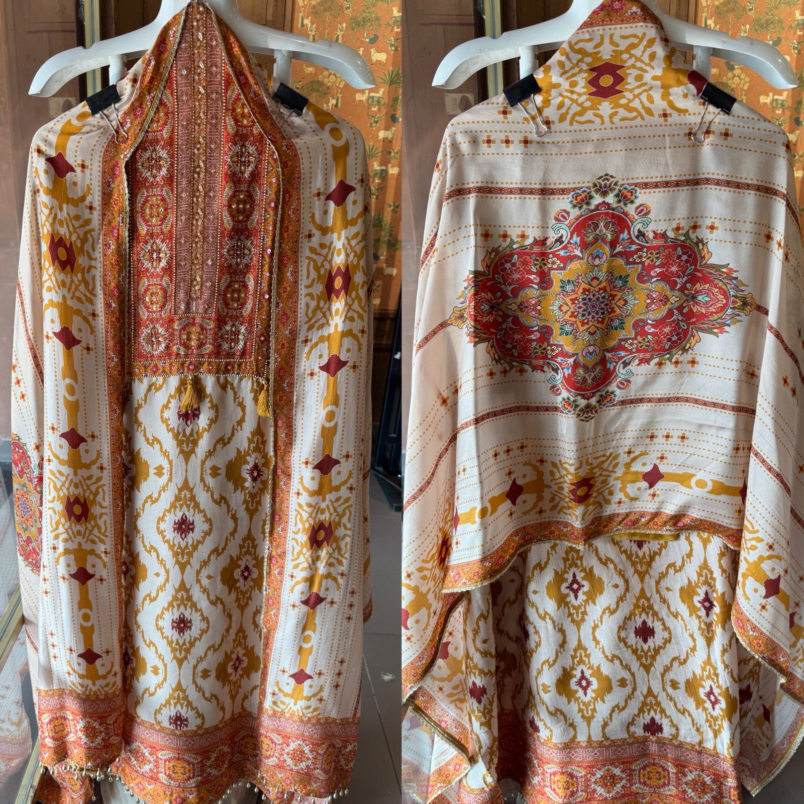 Ikat-inspired black motifs