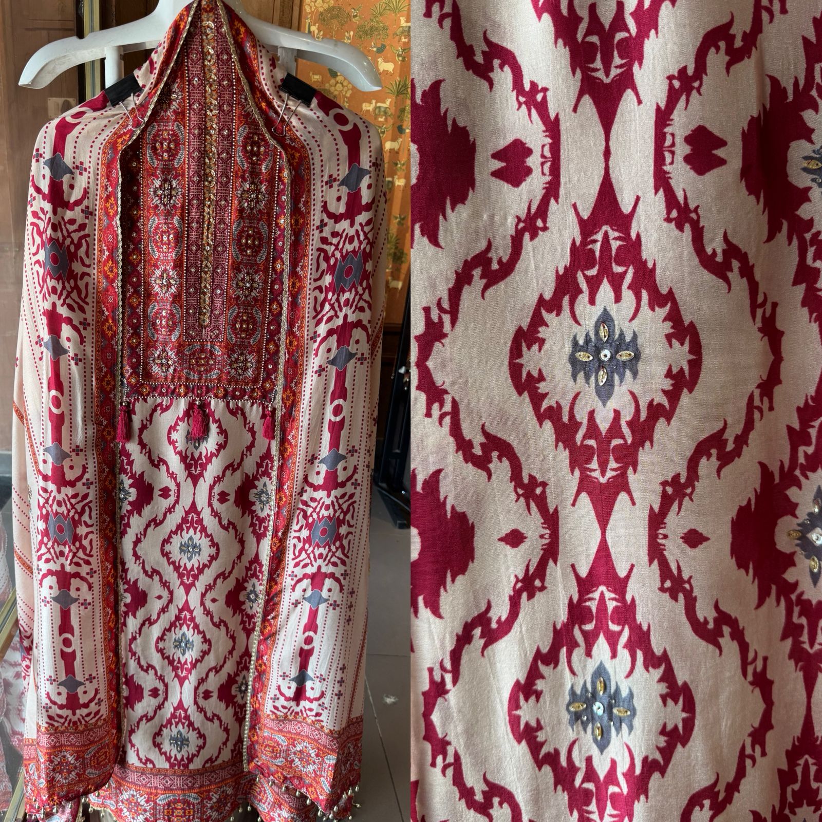 Ikat-inspired black motifs