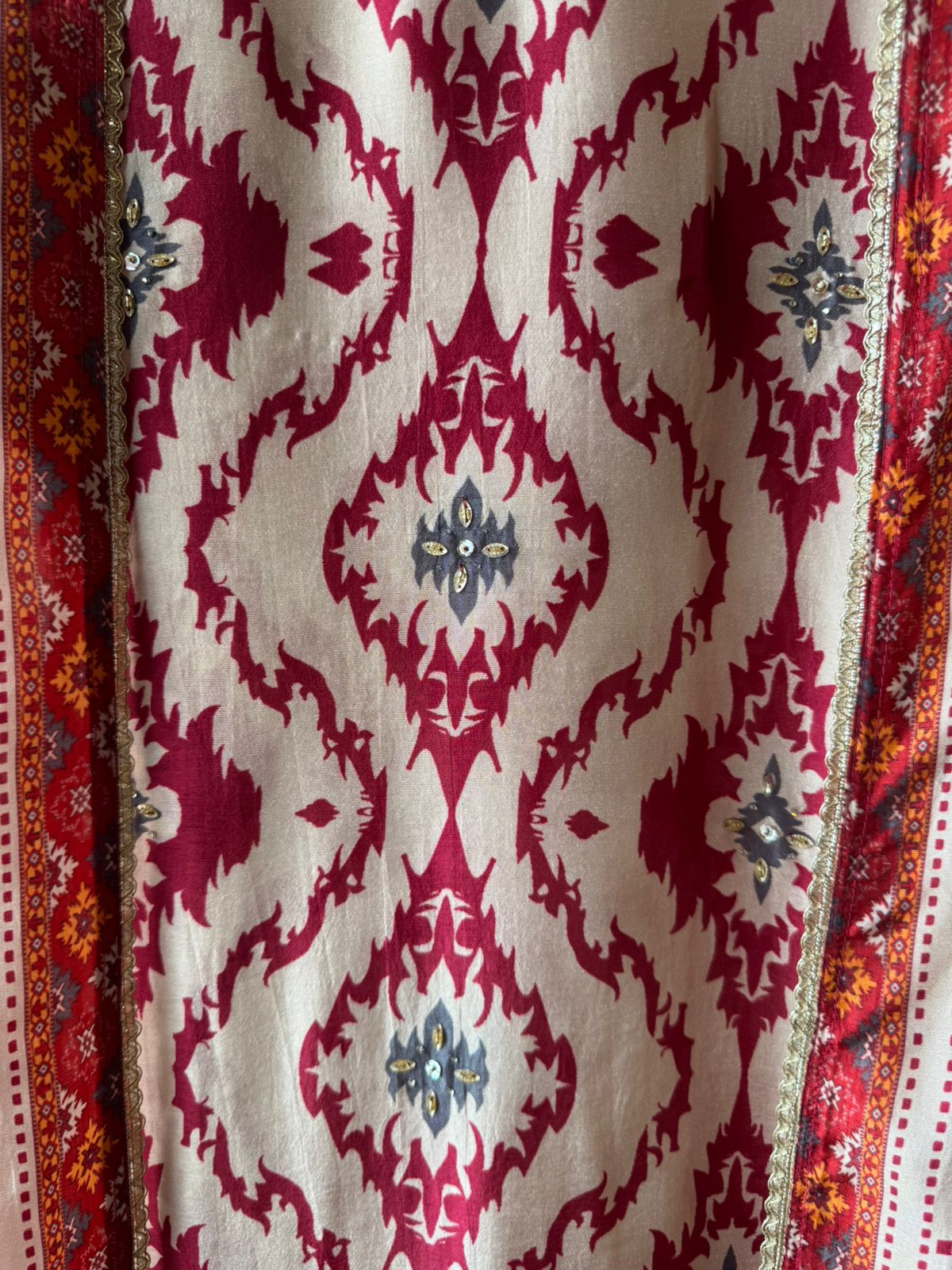 Ikat-inspired black motifs