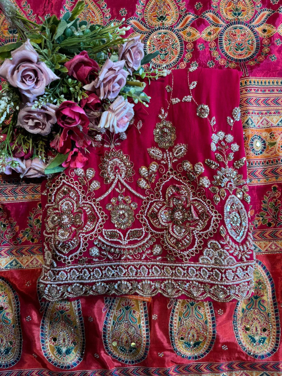 heavily embellished ethnic suit