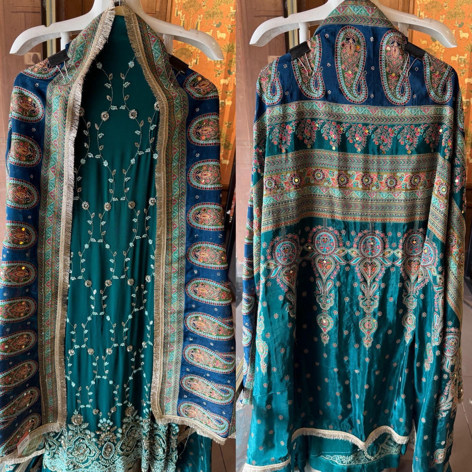 heavily embellished ethnic suit