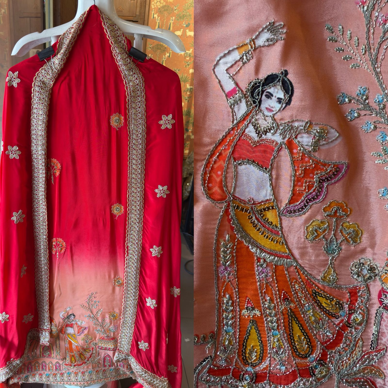 Ombré shaded Pure crepe