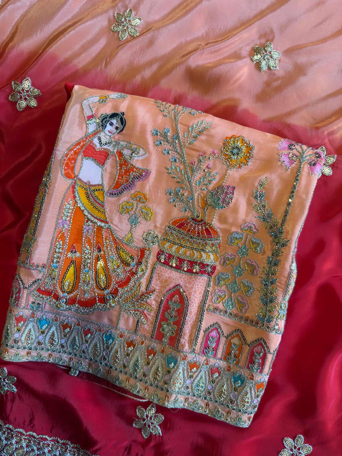 Ombré shaded Pure crepe