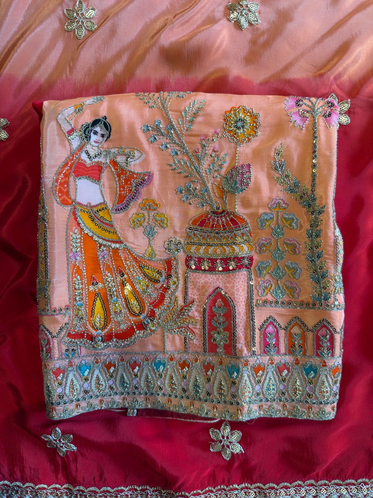 Ombré shaded Pure crepe