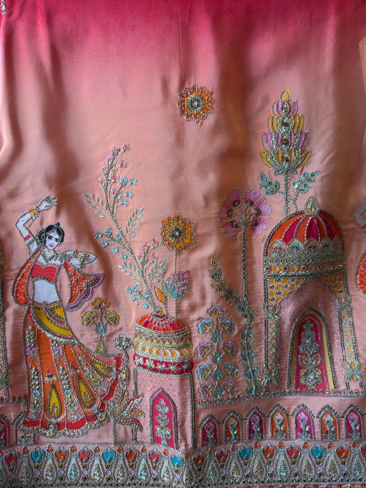 Ombré shaded Pure crepe