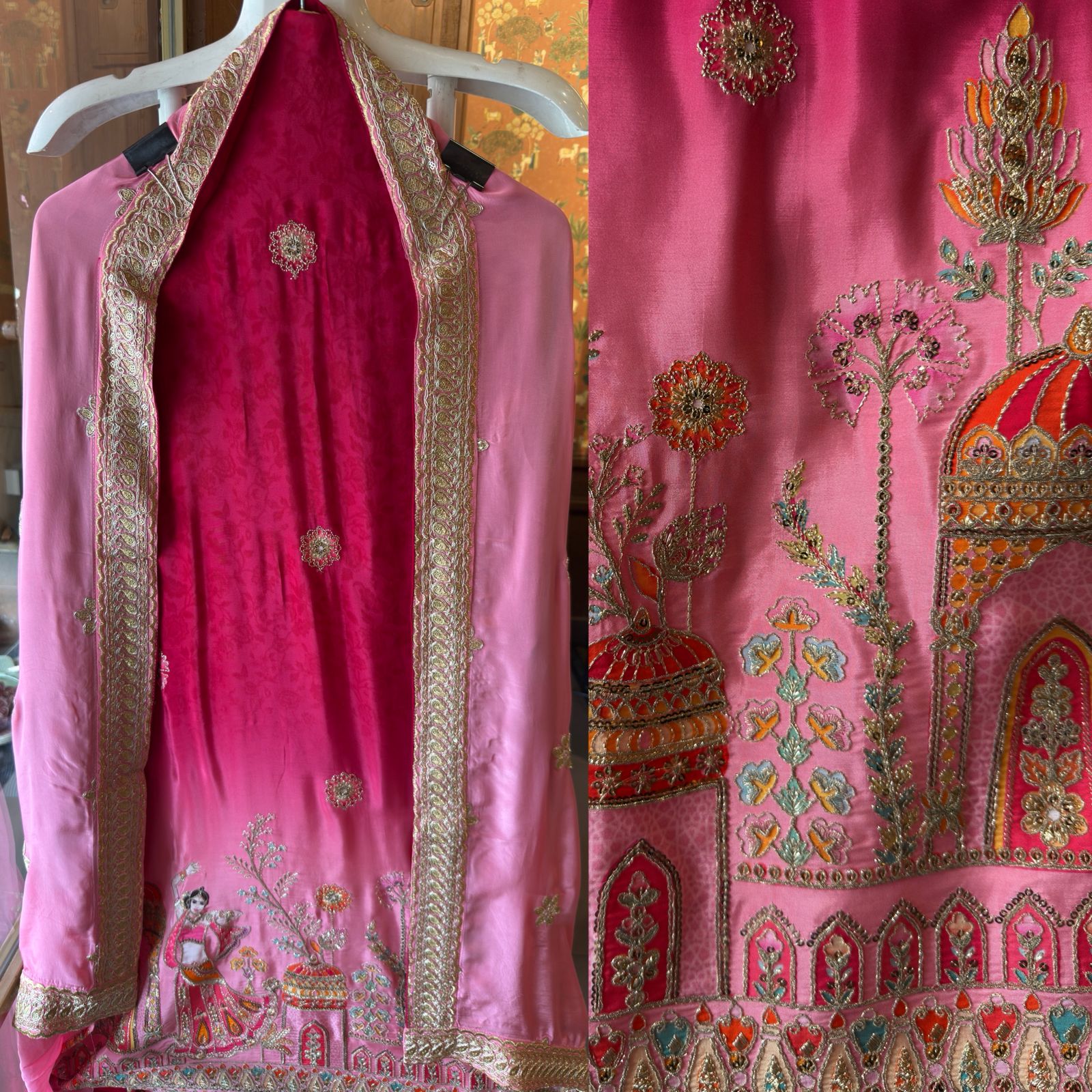 Ombré shaded Pure crepe