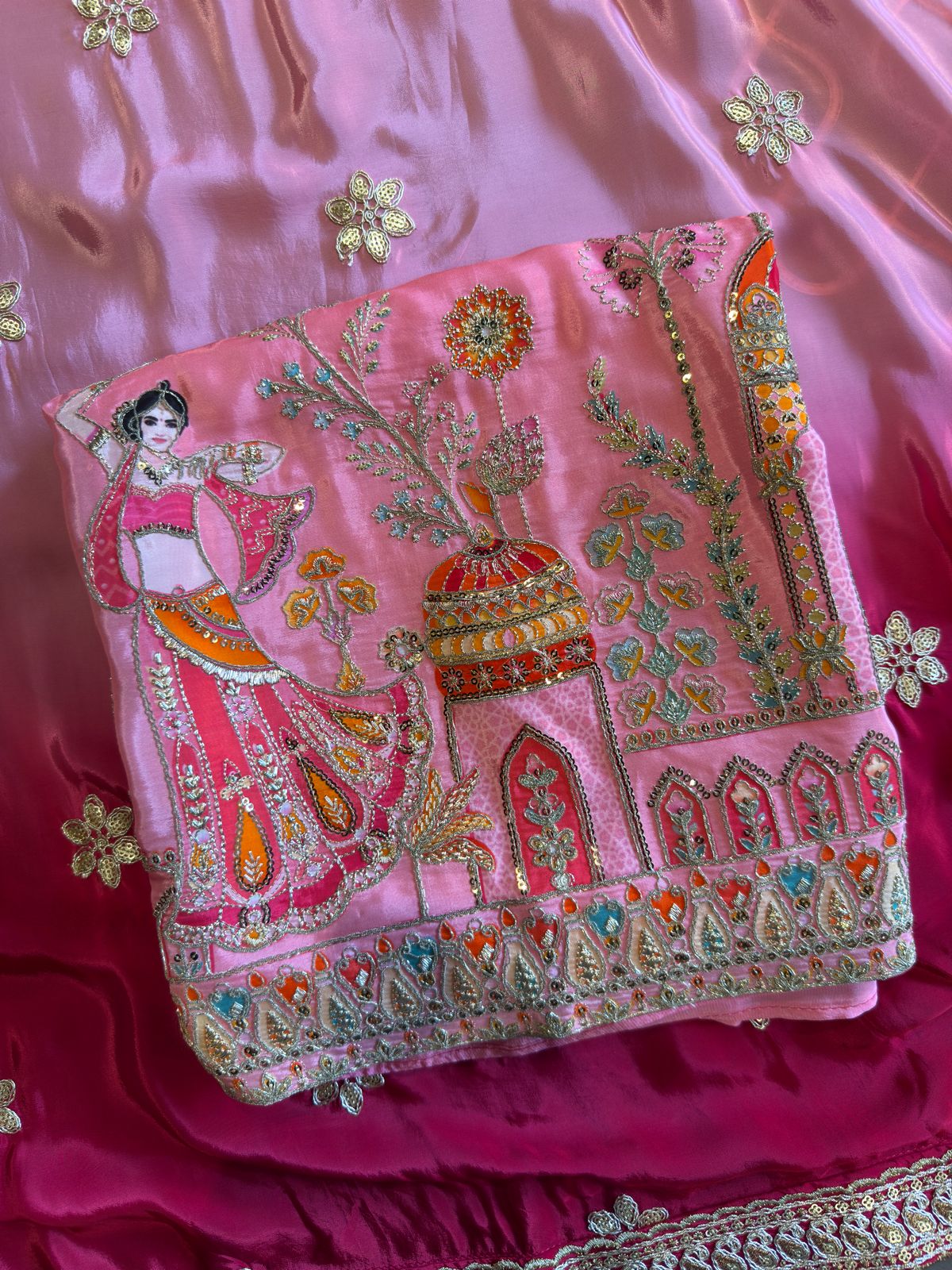 Ombré shaded Pure crepe