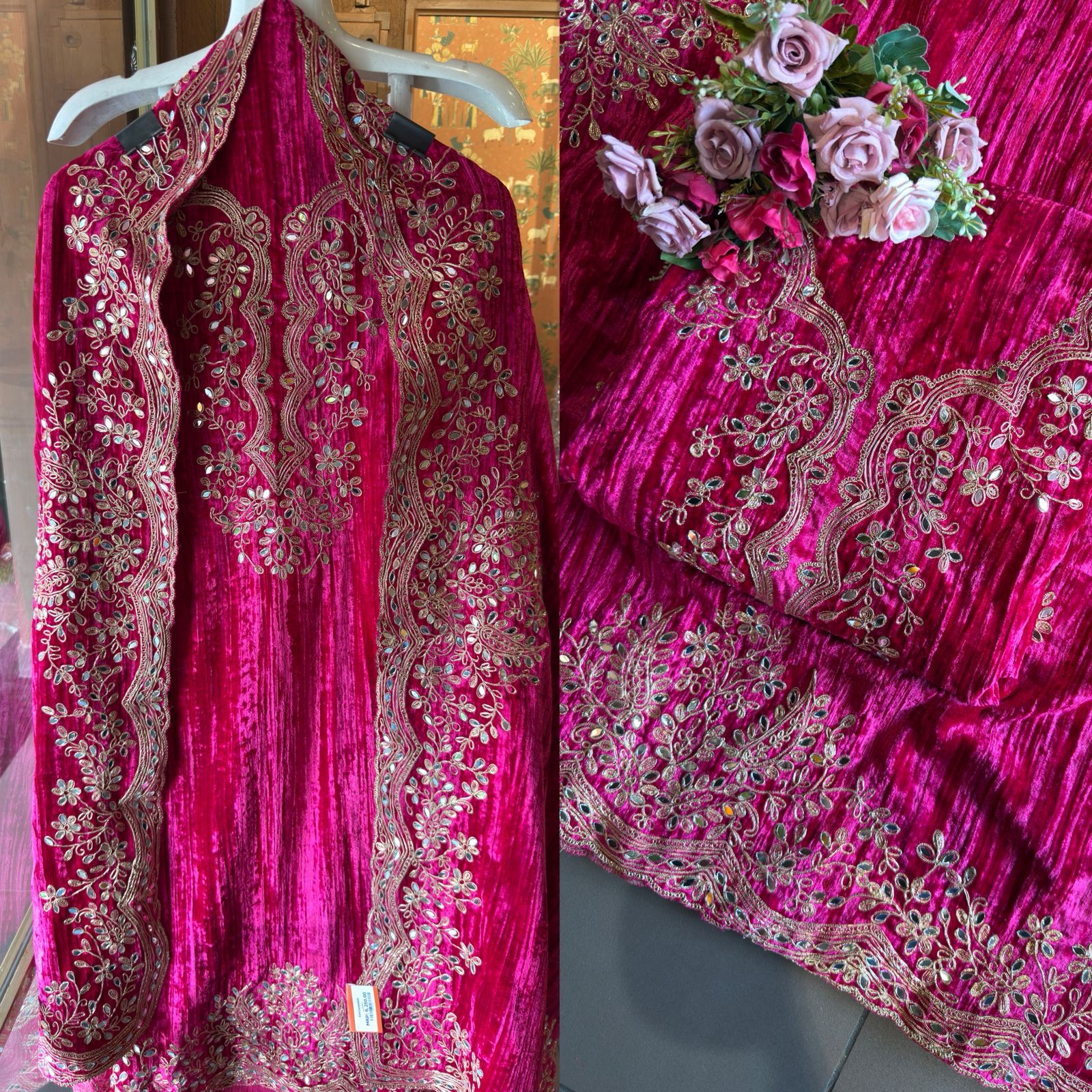 Crushed Velvet Unstitched Suits