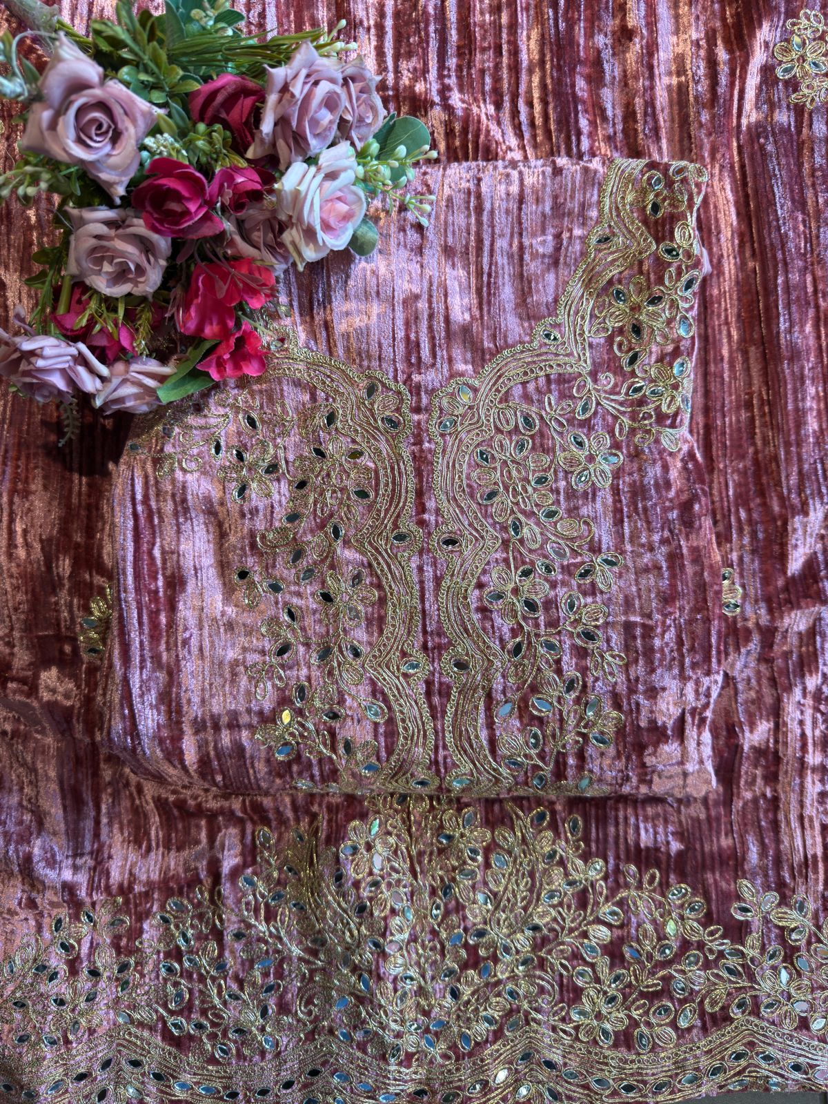 Crushed Velvet Unstitched Suits