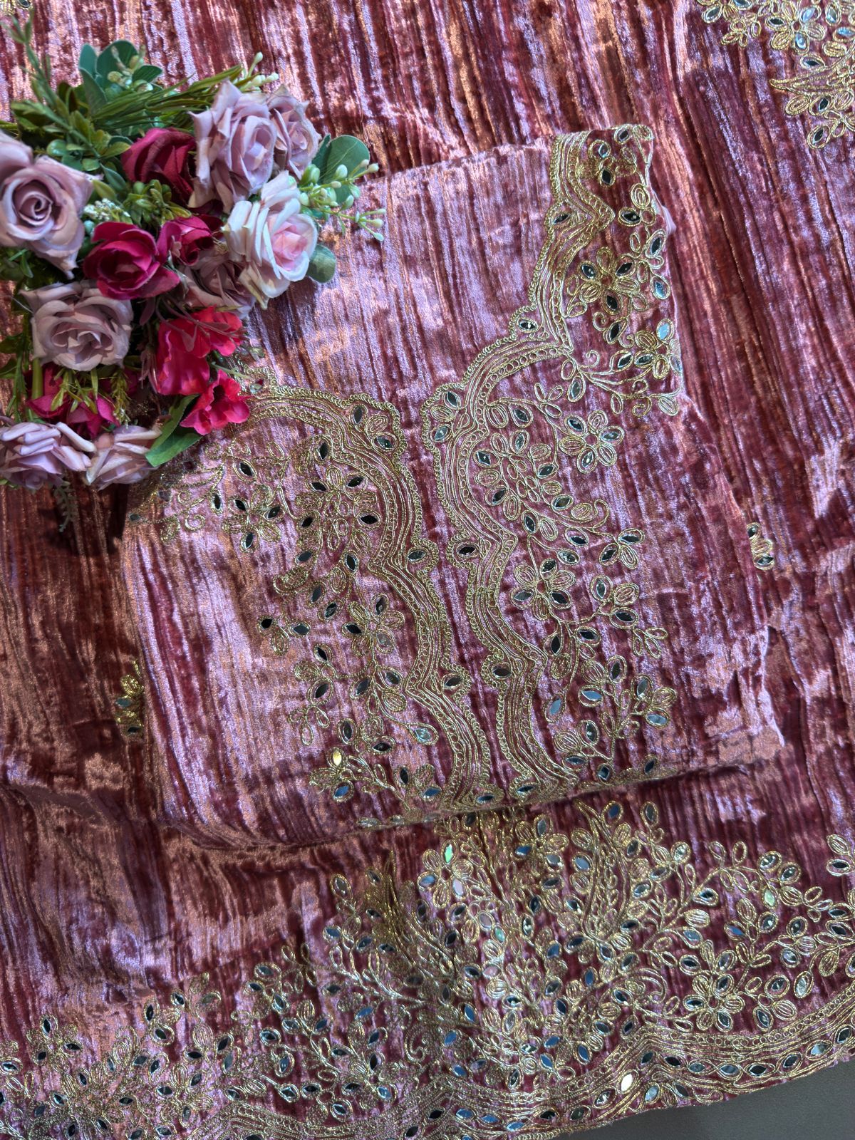 Crushed Velvet Unstitched Suits