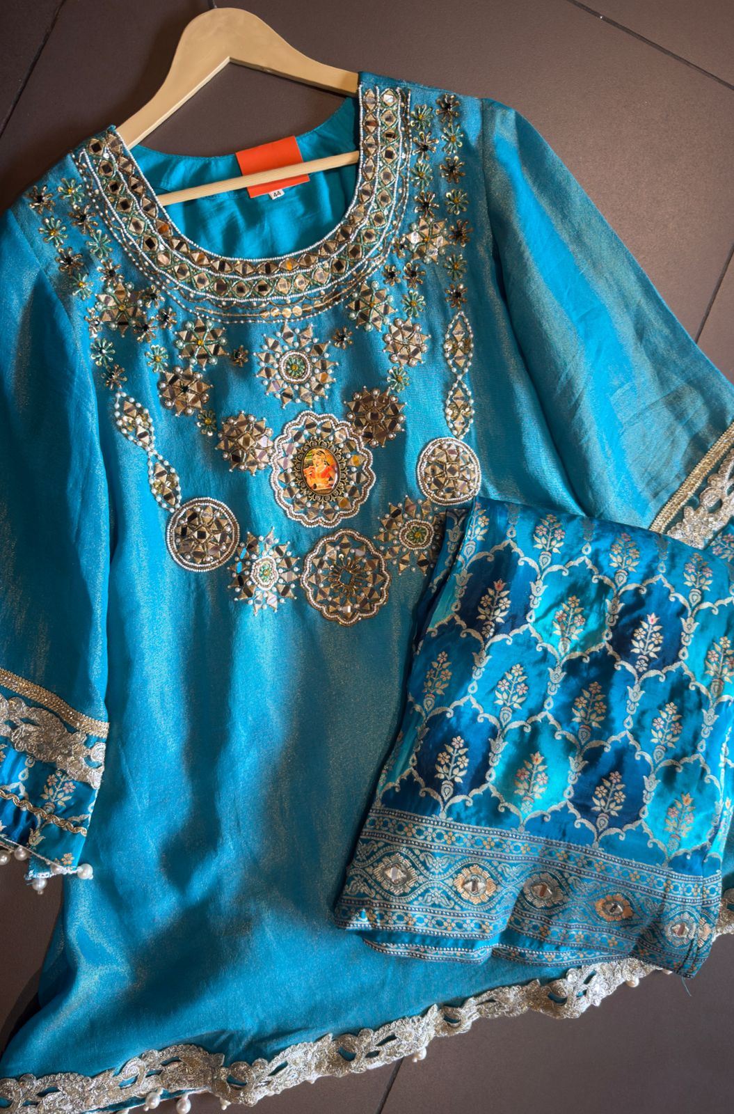 Partywear Coord Set with brocade pants