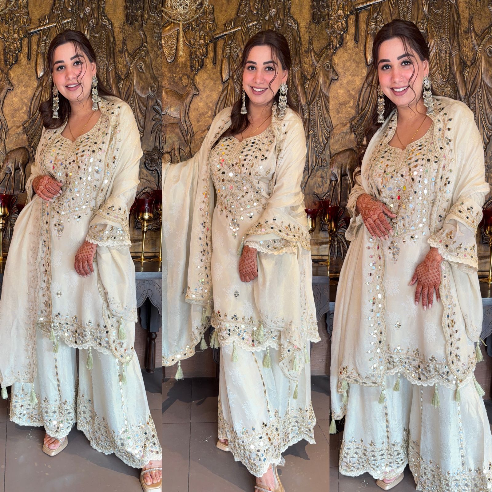 Sharara set on pure Self woven tissue