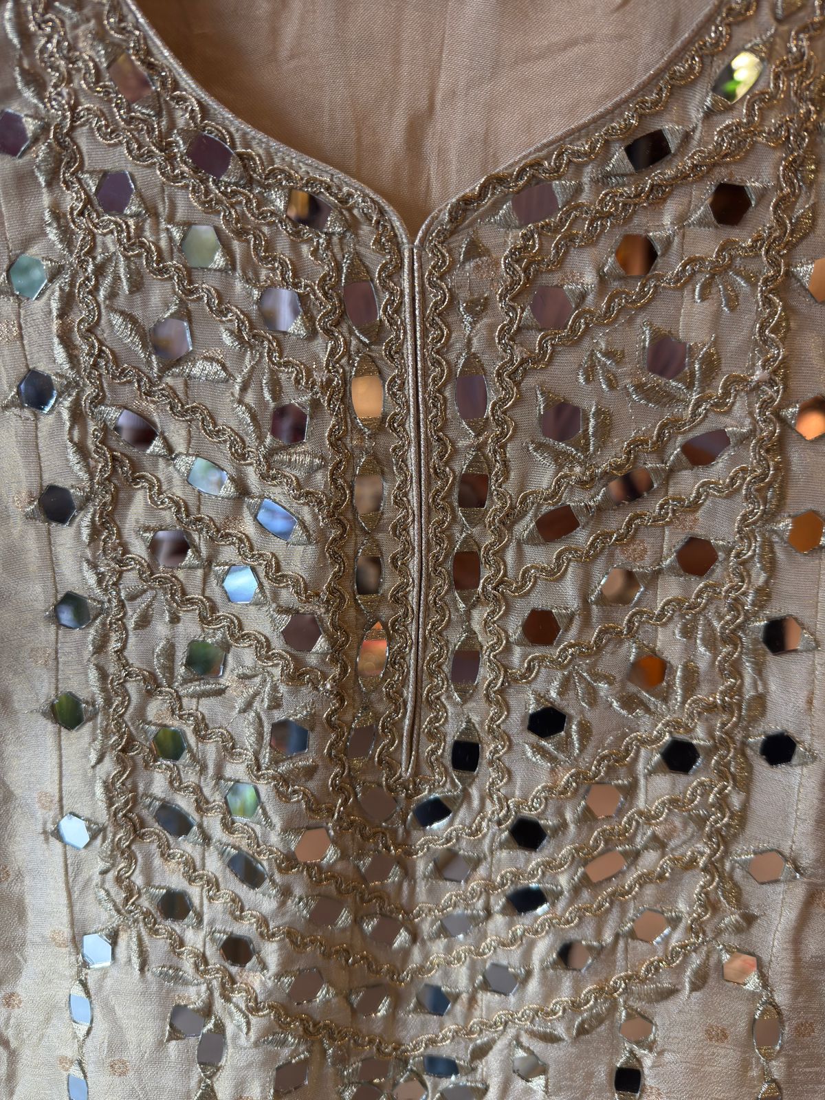 Shimmer floor length Anarkali with Dupatta